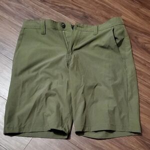 Volcom Men's Olive Green Flat Front Shorts